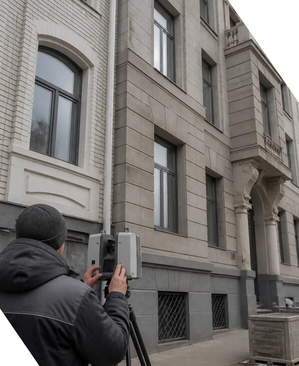 Лазерное сканирование фасадов зданий для обследования в Старом Осколе